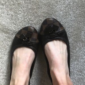 Louis Vuitton damier ebene brown ballet flats